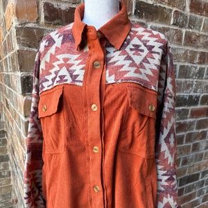 Corduroy Aztec Shacket